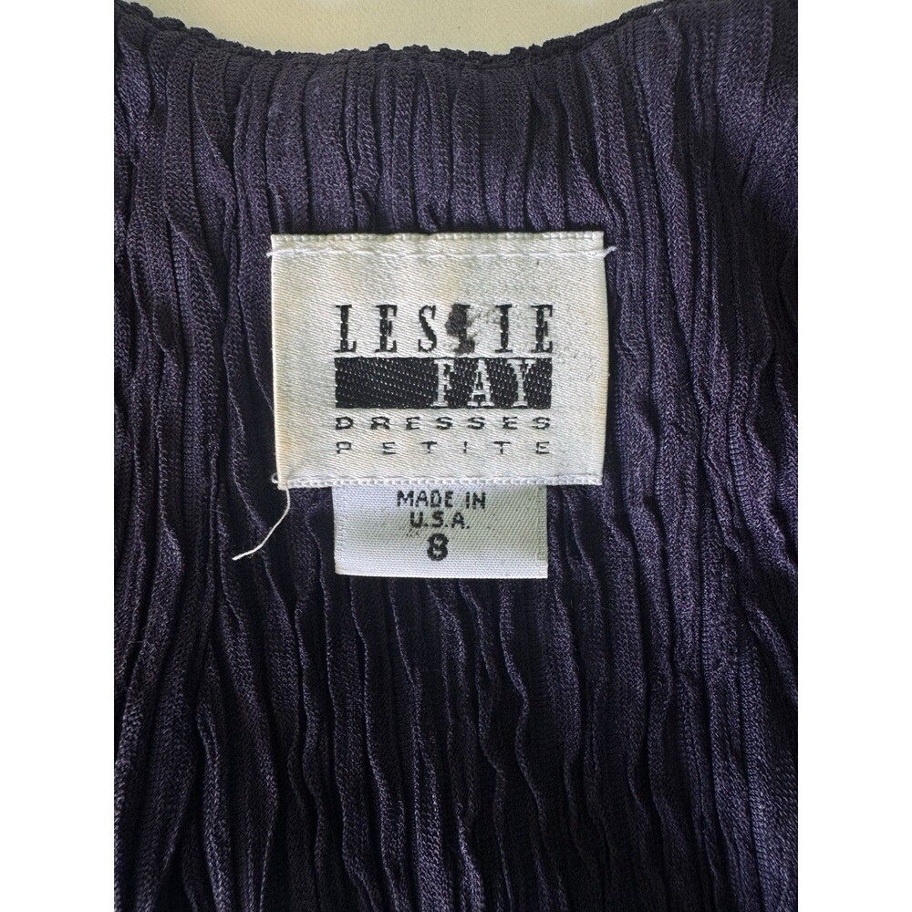 Vintage Leslie Fay USA Navy Rhinestone Skirt Suit Set 8 - Picture 6 of 8